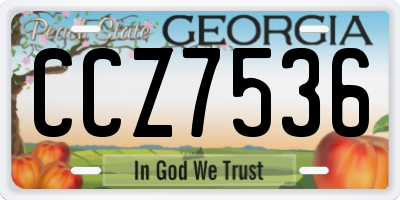 GA license plate CCZ7536