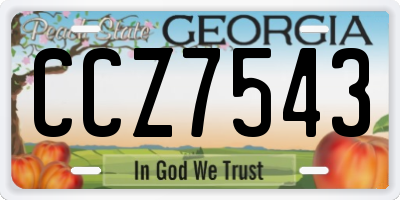 GA license plate CCZ7543