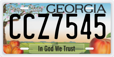 GA license plate CCZ7545