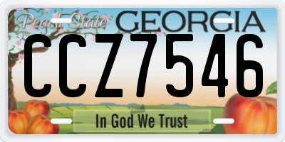 GA license plate CCZ7546