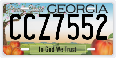 GA license plate CCZ7552