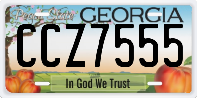 GA license plate CCZ7555