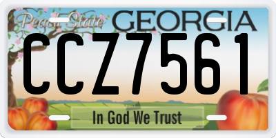 GA license plate CCZ7561