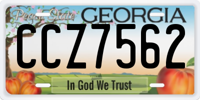 GA license plate CCZ7562