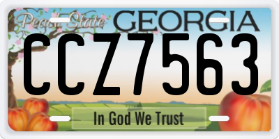 GA license plate CCZ7563