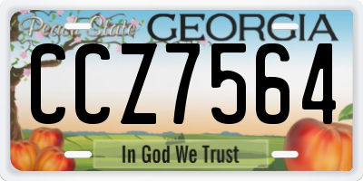 GA license plate CCZ7564