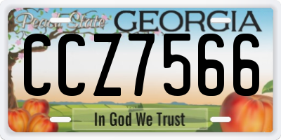GA license plate CCZ7566