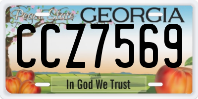GA license plate CCZ7569