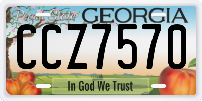GA license plate CCZ7570