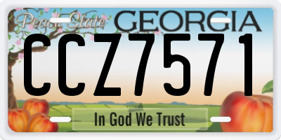 GA license plate CCZ7571