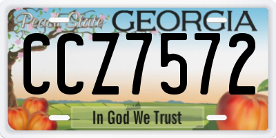 GA license plate CCZ7572
