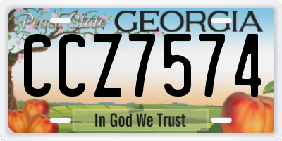 GA license plate CCZ7574