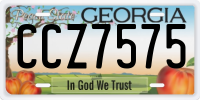 GA license plate CCZ7575