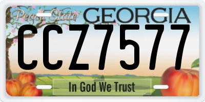 GA license plate CCZ7577