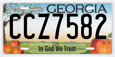GA license plate CCZ7582