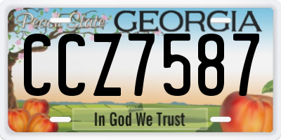 GA license plate CCZ7587