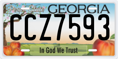 GA license plate CCZ7593