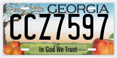 GA license plate CCZ7597