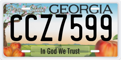 GA license plate CCZ7599