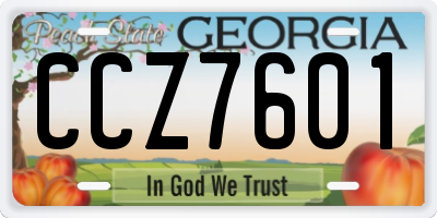 GA license plate CCZ7601