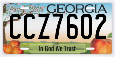 GA license plate CCZ7602