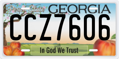 GA license plate CCZ7606