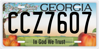 GA license plate CCZ7607