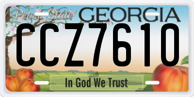 GA license plate CCZ7610