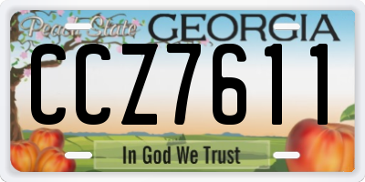 GA license plate CCZ7611