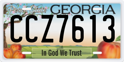 GA license plate CCZ7613