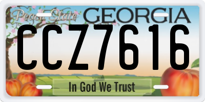 GA license plate CCZ7616