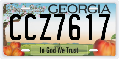 GA license plate CCZ7617