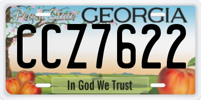 GA license plate CCZ7622