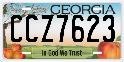GA license plate CCZ7623