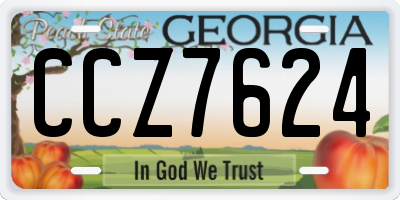 GA license plate CCZ7624