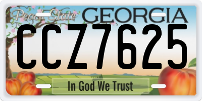 GA license plate CCZ7625
