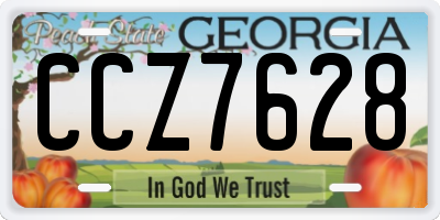 GA license plate CCZ7628