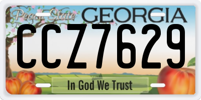 GA license plate CCZ7629