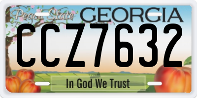 GA license plate CCZ7632