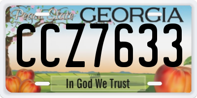 GA license plate CCZ7633