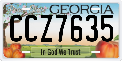 GA license plate CCZ7635