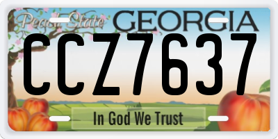 GA license plate CCZ7637