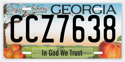 GA license plate CCZ7638
