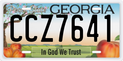 GA license plate CCZ7641