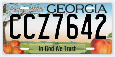 GA license plate CCZ7642
