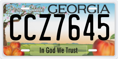 GA license plate CCZ7645