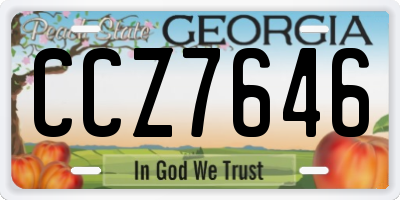 GA license plate CCZ7646