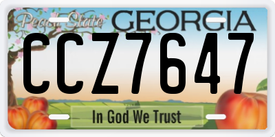 GA license plate CCZ7647