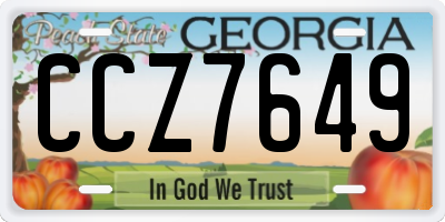 GA license plate CCZ7649