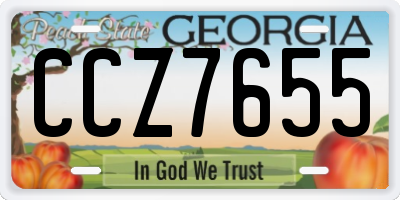 GA license plate CCZ7655